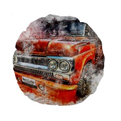 Car Old Car Art Abstract Standard 15  Premium Round Cushions by Celenk