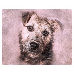 Dog Pet Terrier Art Abstract Double Sided Flano Blanket (medium)  by Celenk