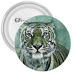 Tiger Cat Art Abstract Vintage 3  Buttons by Celenk