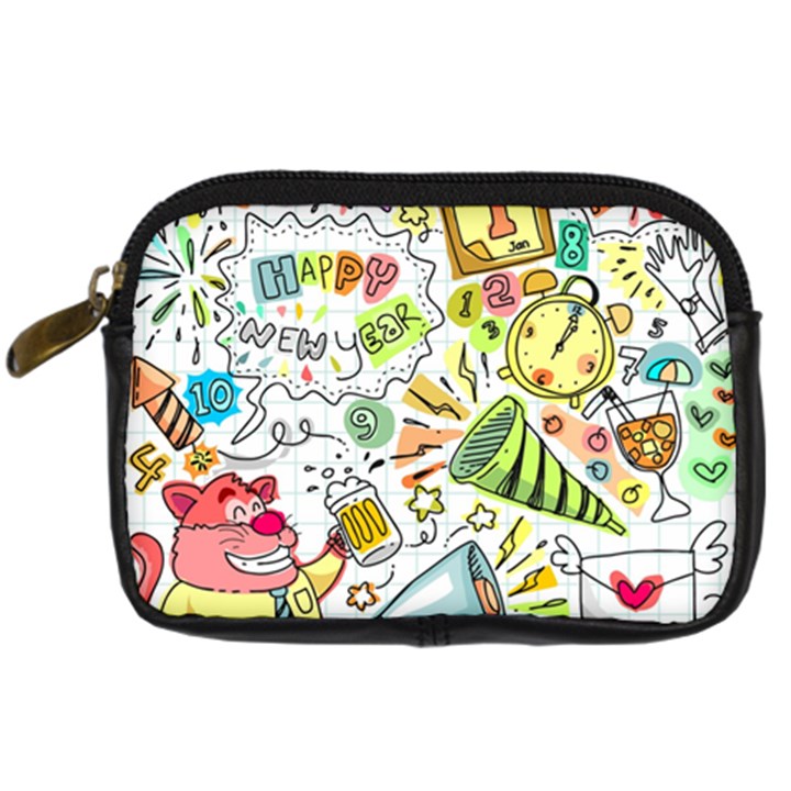 Doodle New Year Party Celebration Digital Camera Cases