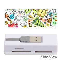 Doodle New Year Party Celebration Memory Card Reader (stick)  by Celenk