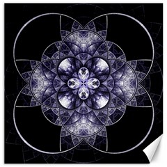 Fractal Blue Denim Stained Glass Canvas 12  X 12   by Celenk