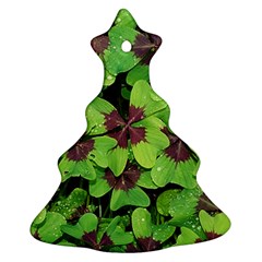 Luck Klee Lucky Clover Vierblattrig Christmas Tree Ornament (two Sides) by Celenk