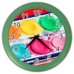 Palette Brush Paint Box Color Color Wall Clocks by Celenk
