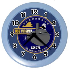 Uss Virginia (ssn 774) Crest Color Wall Clocks by Bigfootshirtshop