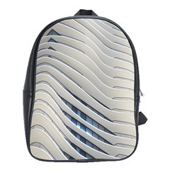 Aqua Building Wave School Bag (large) by Celenk