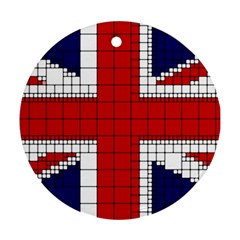 Union Jack Flag Uk Patriotic Round Ornament (two Sides) by Celenk