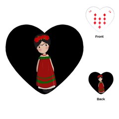 Frida Kahlo Doll Playing Cards (heart)  by Valentinaart