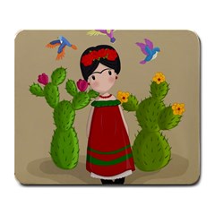 Frida Kahlo Doll Large Mousepads by Valentinaart
