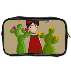 Frida Kahlo Doll Toiletries Bags 2-side by Valentinaart