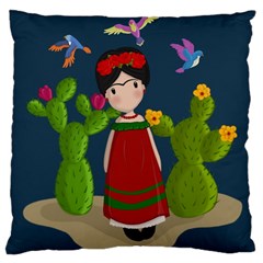 Frida Kahlo Doll Large Cushion Case (two Sides) by Valentinaart