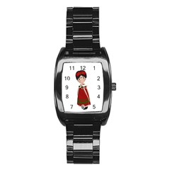 Frida Kahlo Doll Stainless Steel Barrel Watch by Valentinaart