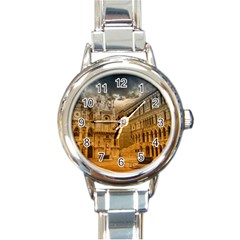 Palace Monument Architecture Round Italian Charm Watch by Celenk