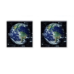 Earth Internet Globalisation Cufflinks (square) by Celenk