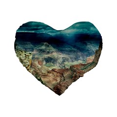 Canyon Mountain Landscape Nature Standard 16  Premium Flano Heart Shape Cushions by Celenk