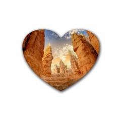 Canyon Desert Landscape Scenic Rubber Coaster (heart)  by Celenk