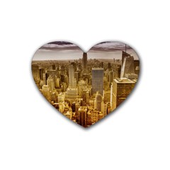 New York Empire State Building Heart Coaster (4 Pack)  by Celenk