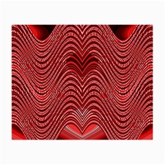 Red Wave Pattern Small Glasses Cloth by Celenk