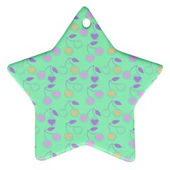 Mint Heart Cherries Ornament (star) by snowwhitegirl