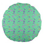 Mint Heart Cherries Large 18  Premium Flano Round Cushions Front