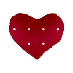 Red Dot Standard 16  Premium Heart Shape Cushions by snowwhitegirl