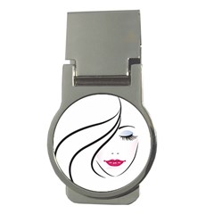 Makeup Face Girl Sweet Money Clips (round)  by Mariart