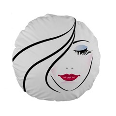 Makeup Face Girl Sweet Standard 15  Premium Round Cushions