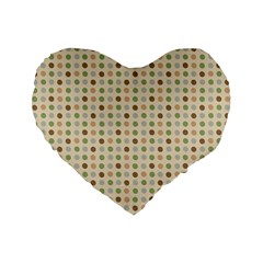 Green Brown Eggs Standard 16  Premium Flano Heart Shape Cushions by snowwhitegirl