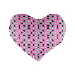 Teal White Eggs On Pink Standard 16  Premium Flano Heart Shape Cushions by snowwhitegirl