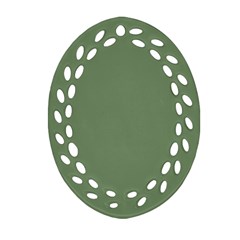 Army Green Oval Filigree Ornament (two Sides) by snowwhitegirl