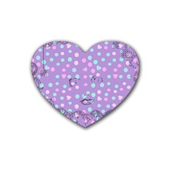 Little Face Rubber Coaster (heart)  by snowwhitegirl