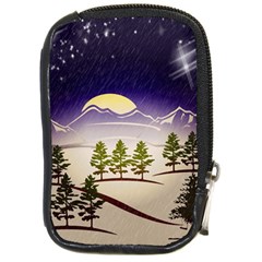 Background Christmas Snow Figure Compact Camera Cases by Nexatart