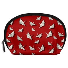 Paper Cranes Pattern Accessory Pouches (large)  by Valentinaart