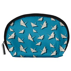 Paper Cranes Pattern Accessory Pouches (large)  by Valentinaart