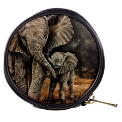 Elephant Mother And Baby Mini Makeup Bags by ArtByThree