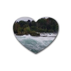 Sightseeing At Niagara Falls Rubber Coaster (heart)  by canvasngiftshop