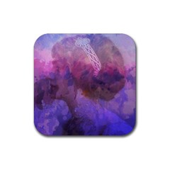 Ultra Violet Dream Girl Rubber Square Coaster (4 Pack)  by NouveauDesign