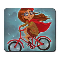 Girl On A Bike Large Mousepads by chipolinka