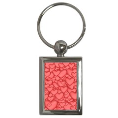 Background Hearts Love Key Chains (rectangle)  by Nexatart