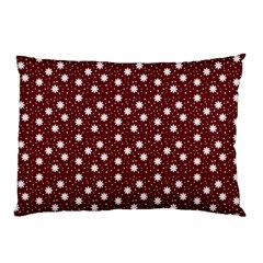 Floral Dots Maroon Pillow Case by snowwhitegirl