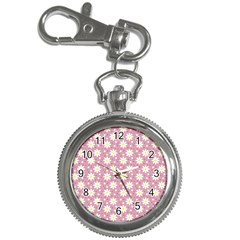 Daisy Dots Pink Key Chain Watches by snowwhitegirl