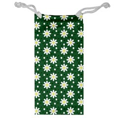 Daisy Dots Green Jewelry Bag by snowwhitegirl