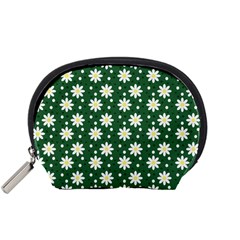 Daisy Dots Green Accessory Pouches (small)  by snowwhitegirl