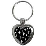 White Cross Key Chains (Heart) 