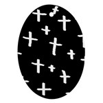 White Cross Oval Ornament (Two Sides)