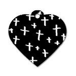 White Cross Dog Tag Heart (Two Sides)