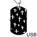 White Cross Dog Tag USB Flash (One Side)