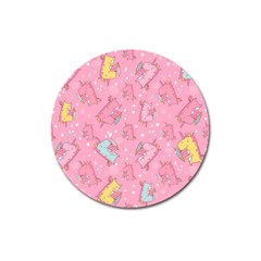 Unicorns Eating Ice Cream Pattern Magnet 3  (round) by Bigfootshirtshop