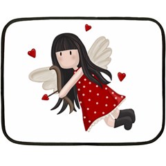 Cupid Girl Fleece Blanket (mini) by Valentinaart