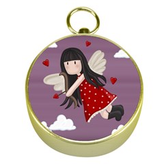 Cupid Girl Gold Compasses by Valentinaart